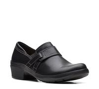 Clarks Damen Angie Poppy, Schwarz Leder, 6 Wide
