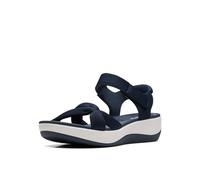 Clarks Damen Arla Shore Flache Sandale, Marineblaues Textil