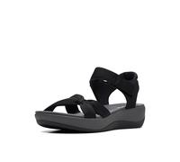 Clarks Damen Arla Shore flache Sandale, Textil schwarz, 41.5 EU