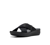 Clarks Damen Arla Wave Schiebe-Sandalen, Textil schwarz, 38.5 EU