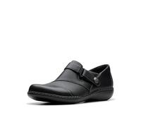 Clarks Damen Ashland Gem Slipper, Schwarz Leder, 41 EU X-Weit