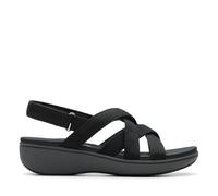 Clarks Damen Athleisure Keilsandalen, Schwarz; Leinen, 12 Wide