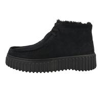 Schnürstiefelette CLARKS "Clarks Stiefelette Veloursleder", Damen, Gr. 39,5, schwarz, Veloursleder, Schuhe (63763224-39,5) schwarz
