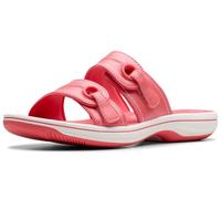 Clarks Damen Breeze Maye Slide Sandale, Bright Coral Synthetic, 41.5 EU