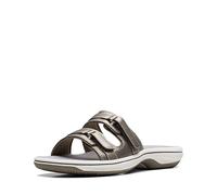 Clarks Damen Breeze Piper Schiebe-Sandalen, Zinn Synthetik, 41 EU