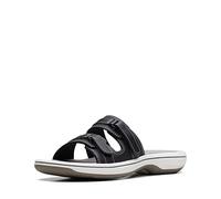 Clarks Damen Breeze Piper Slide Sandale, Schwarz Synthetik, 36 EU