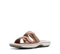 Clarks Damen Breeze Piper Slide Sandale, Warm Beige Synthetik, 39 EU