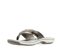Clarks Damen Breeze Sea Flipflop, Pewter Synthetic, 35.5 EU