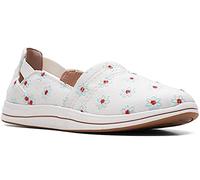 Clarks Damen Breeze Step Loafer, weißes Leinen, 37 EU