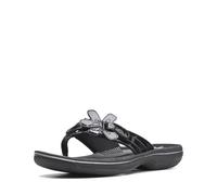 Clarks Damen Brinkley Flora Flipflop, schwarzer Lack, 41.5 EU
