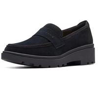 Clarks Damen Calla Ease Flacher Slipper, Schwarze Velourslederoptik, 41 EU