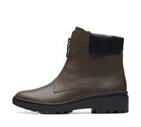 Clarks Damen Calla Zip Halblange Stiefel, Dunkeles Olivenleder, 41.5 EU