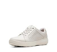 Clarks Damen Caroline Ella Sneaker, Weißes Leder, 42.5 EU Weit