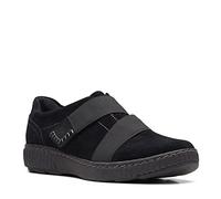 Clarks Damen Caroline Holly Oxford, Schwarze Velourslederoptik, 38.5 EU Weit