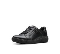 Clarks Damen Caroline Janna Sneaker, Schwarz Leder, 41 EU Weit