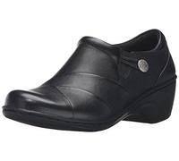 Clarks Damen Channing Ann Slipper, schwarzes Leder, 39.5 EU