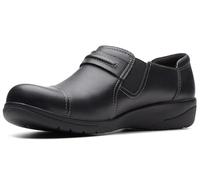 Clarks Damen Cheyn Madi Slipper, Schwarzes getrommeltes Leder, 40 EU