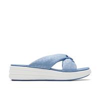 Clarks Damen Drift Ave Keilsandalen, Denim Blue Textile, 39 EU