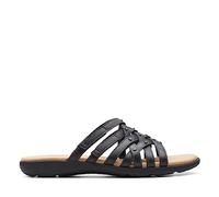 Clarks Damen Elizabelle Rio Schiebe-Sandalen, Schwarzes Leder, 37.5 EU