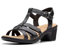 Clarks Damen Emily 2 Rose Sandale mit Absatz, Schwarz Leder, 39 EU