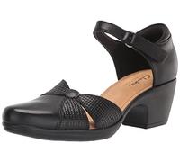 Clarks Damen Emily Rae Pumps, schwarzes Leder, 41 EU