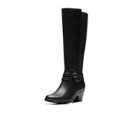 Clarks Damen Emily2 Dream Kniehohe Stiefel, Schwarz Leder, 42.5 EU