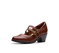Clarks Damen Emily2 Jane Pumps, Hellbraunes Leder, 41 EU Schmal