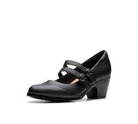 Clarks Damen Emily2 Jane Pumps, Schwarz Leder, 38 EU Schmal