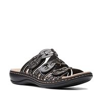 Clarks Damen Flache Sandale, Schwarzes Lacksynthetik, 39 EU