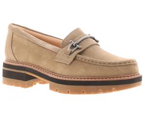 Clarks Damen Flache Schuhe Orianna Bit Leder Slipper beige EU 37 / UK 4