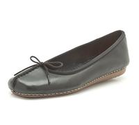 Clarks Originals Ballerinas Freckle Ice Damen Leder Schwarz Gr. 42 mit Schleifchen