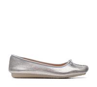Clarks Damen Freckle Ice Ballerinas, Silver Metallic, 36 EU