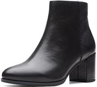 Clarks Damen Freva55 Zip Chukka-Stiefel, Black Leather, 35.5 EU