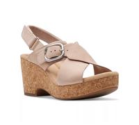 Clarks Damen Giselle Dove Keilsandale, Sandfarbenes Nubuk, 42.5 EU