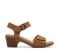 Clarks Damen Heritage Casual Sandalen mit Absatz, Hellbraunes Leder, 10 Wide