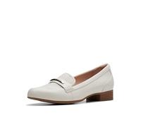 Clarks Damen Juliet Aster Slipper, Aus weißem Leder, 39 EU Weit