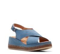 Clarks Damen Kassanda Step Sandale, Blaues Nubuk, 37.5 EU