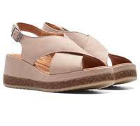 Clarks Women's Kassanda Step Wedge Sandal, Sandfarbenes Nubuk, 9.5 Wide