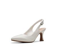 Clarks Damen Kataleyna Step Pump, Aus weißem Leder., 36 EU Weit