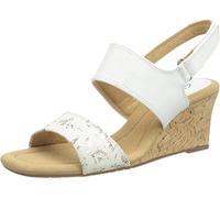 Clarks Damen Kyarra Faye Sandal, White Leather, 41.5 EU