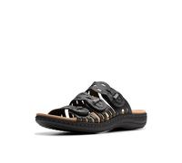 Clarks Damen Laurieann Rubin Flache Sandale, Schwarz Leder, 37.5 EU