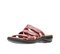 Clarks Damen Leisa Cacti Sandalen zum Reinschlüpfen, Rotes Leder, 40.5 EU Weit