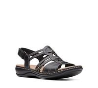Clarks Damen Leisa Janna Sandale, schwarzes Leder, 39.5 EU