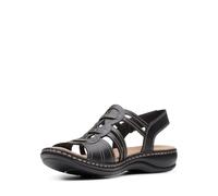 Clarks Damen Leisa Janna Sandale, Schwarzes Leder, 39 EU Weit
