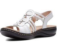 Clarks Damen Leisa Janna Sandale, Weißes Leder, 38 EU
