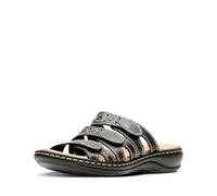 Clarks Damen Leisa Kakteen Schiebe-Sandalen, schwarzes Leder, 38 EU