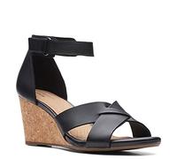 Clarks Damen Margee Gracie Sandale mit Absatz, Schwarzes Leder, 39.5 EU