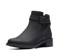 Clarks Damen Maye Strap Stiefelette, Black Leat, 36 EU