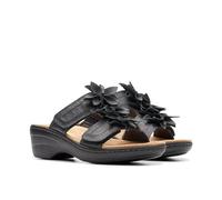 Clarks Damen Merliah Raelyn Schiebe-Sandalen, Schwarzes Leder, 35.5 EU
