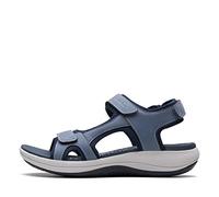 Clarks Damen Mira Bay Flache Sandale, Denimblauer Stoff, 39.5 EU